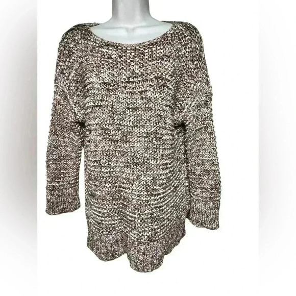 Chico's Sweater 0 Women's S Textured Sherri Pullover Neutral Marled Knit - Picture 2 of 13